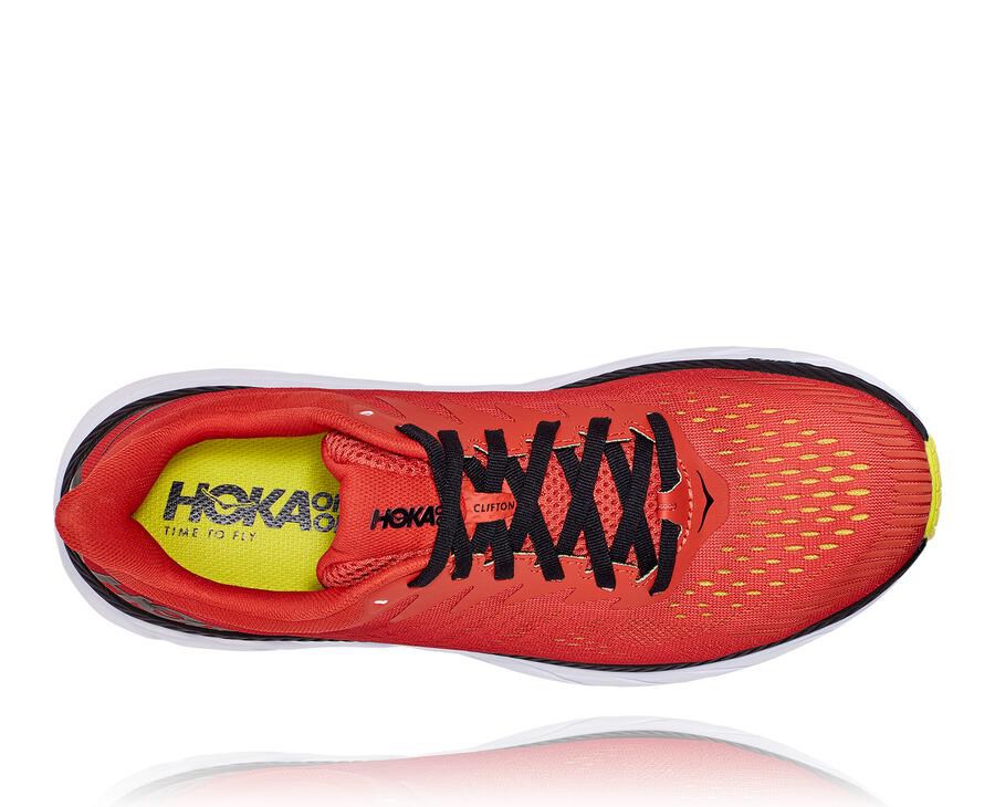 Hoka One One Mens Running Shoes - Clifton 7 - Red - BDXZ29806